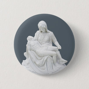 Bóton Redondo 5.08cm Pietà esculpida
