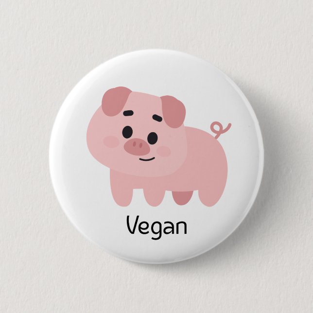Bóton Redondo 5.08cm Pig Vegan (Frente)