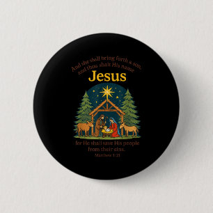 Bóton Redondo 5.08cm Pijama de Natal Jesus Natividade Cristão Bíblico C
