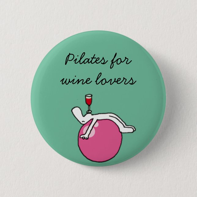 Bóton Redondo 5.08cm Pilates para o crachá verde de Winelovers (Frente)
