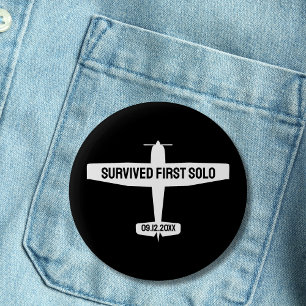 Bóton Redondo 5.08cm Piloto Engraçado Estudante Sobreviveu ao Primeiro 