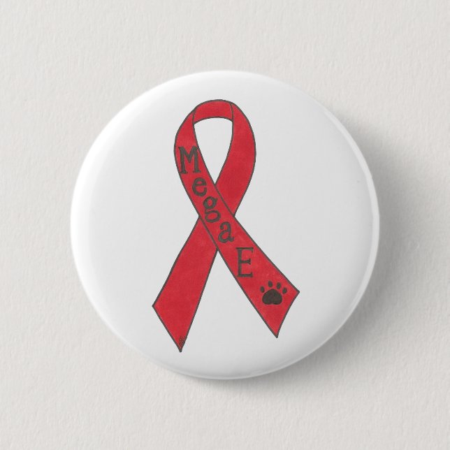 Bóton Redondo 5.08cm Pin canino da fita do apoio de Megaesophagus (Frente)