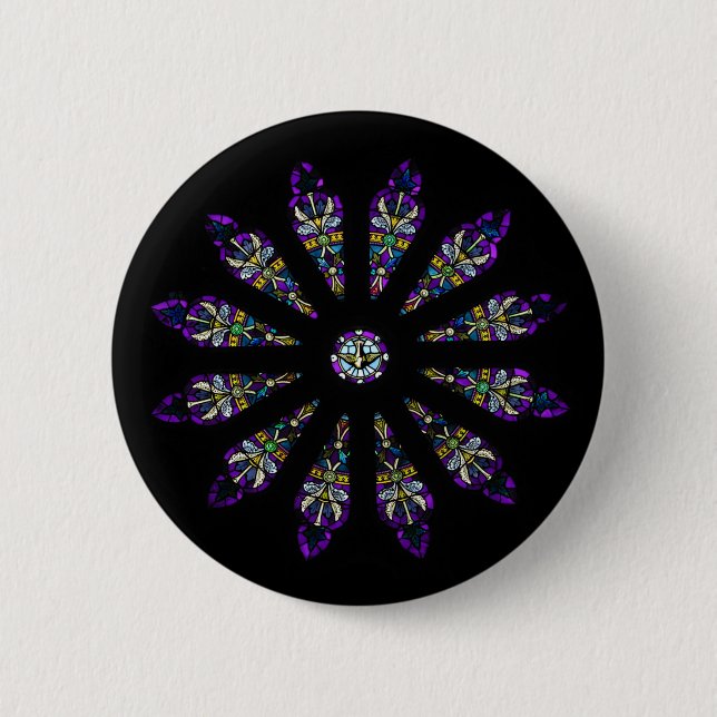 Bóton Redondo 5.08cm Pin da mandala do vitral (Frente)