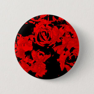 Bóton Redondo 5.08cm Pin das rosas vermelhas