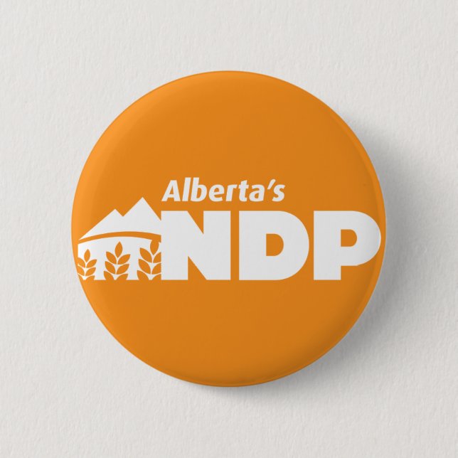 Bóton Redondo 5.08cm Pin de Alberta NDP (Frente)