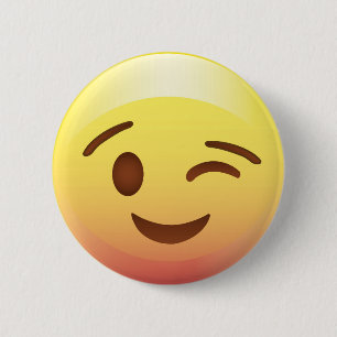 Bóton Redondo 5.08cm Pin do botão de Emoji do amarelo do sorriso do