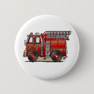 Bóton Redondo 5.08cm Pin do botão do carro de bombeiros da escada