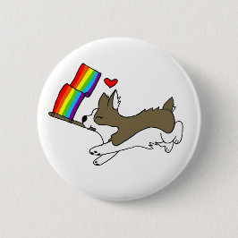 Bóton Redondo 5.08cm Pin do Corgi do orgulho gay