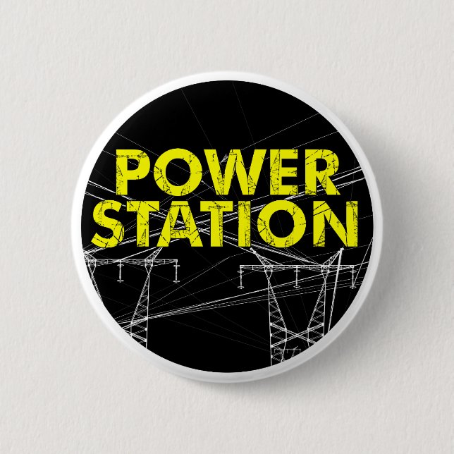 Bóton Redondo 5.08cm Pin do emblema da central eléctrica (Frente)