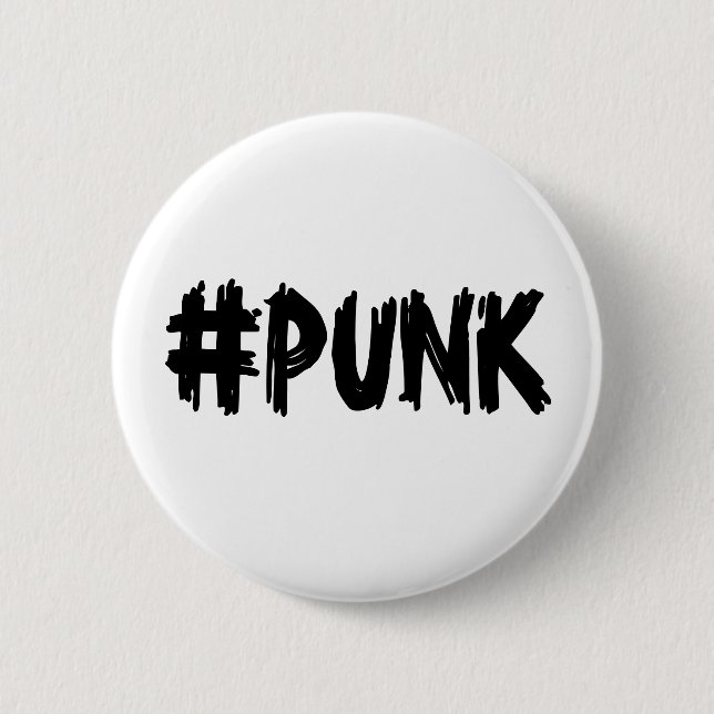 Bóton Redondo 5.08cm Pin do #PUNK (B&W) (Frente)