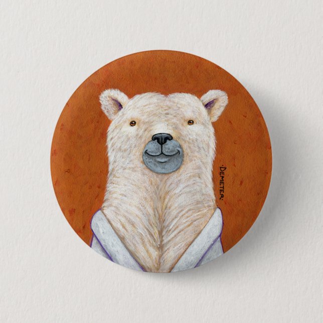 Bóton Redondo 5.08cm Pin do urso polar (Frente)