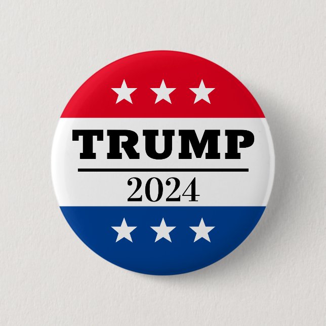 Bóton Redondo 5.08cm Pin eleitoral de Donald Trump 2024 (Frente)