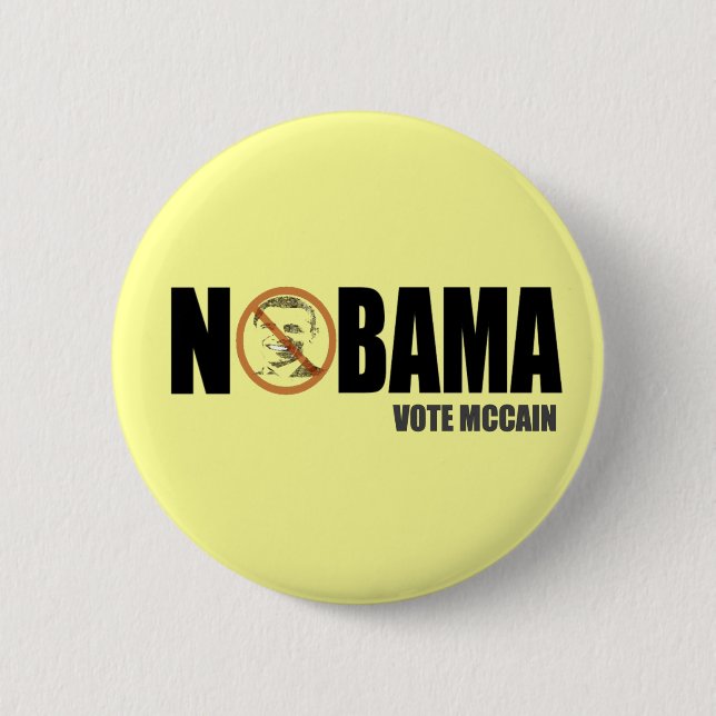 Bóton Redondo 5.08cm Pin engraçado do botão de McCain anti Obama do (Frente)