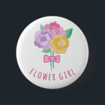 Bóton Redondo 5.08cm Pin feito sob encomenda do buquê do florista do<br><div class="desc">Pin do buquê do florista.  A cor do fundo pode ser personalizada. :)</div>