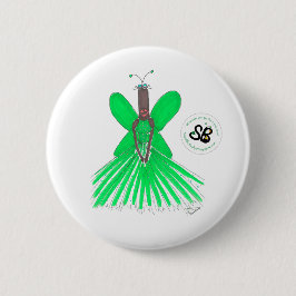 Bóton Redondo 5.08cm Pin Pseudo do botão da forma de Ballgown do verde