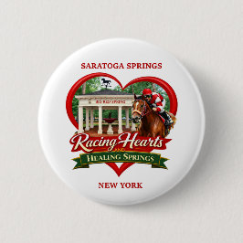 Bóton Redondo 5.08cm Pin - Racing Hearts and Healing Springs