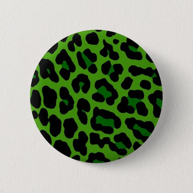 Bóton Redondo 5.08cm Pin Verde-Leopardo (Frente)