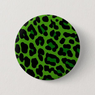 Bóton Redondo 5.08cm Pin Verde-Leopardo