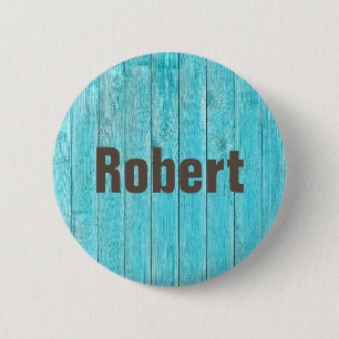 Bóton Redondo 5.08cm Pinback Azul Personalizado do Nome de etiqueta Mod