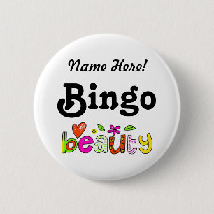 Bóton Redondo 5.08cm Pinback Personalizado de Bingo Bingo Beauty