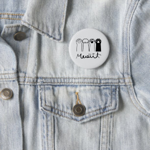 Bóton Redondo 5.08cm Pinças de gato bonitas Crachá de botão