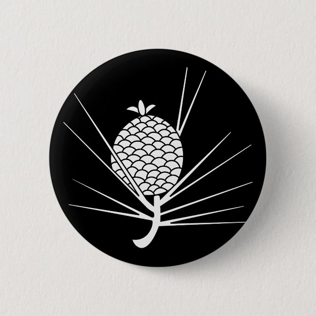Bóton Redondo 5.08cm Pine cone com agulhas (Frente)