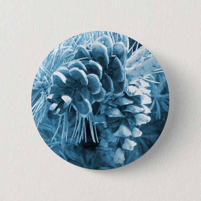 Bóton Redondo 5.08cm Pinecone azul-do-natal primitivo (Frente)