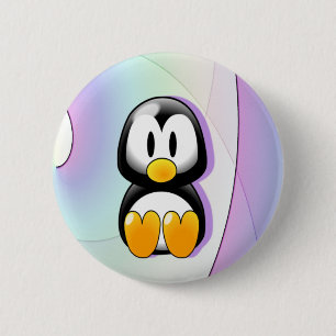 Bóton Redondo 5.08cm Pinguim adorável dos desenhos animados