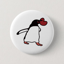 Bóton Redondo 5.08cm Pinguim com coração