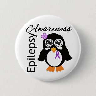 Bóton Redondo 5.08cm Pinguim da consciência da epilepsia