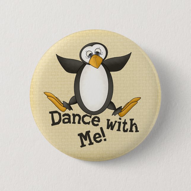Bóton Redondo 5.08cm Pinguim da dança (Frente)