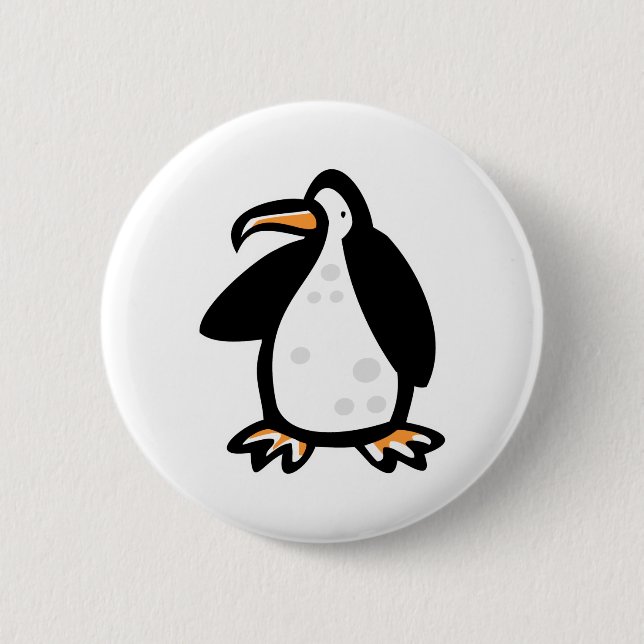Bóton Redondo 5.08cm pinguim de desenho animado bonito (Frente)