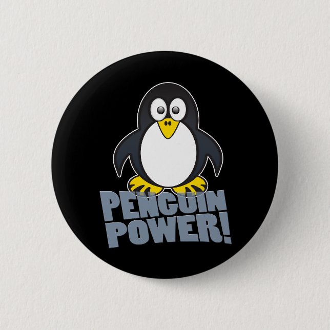Bóton Redondo 5.08cm Pinguim de Linux (Frente)