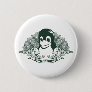 Bóton Redondo 5.08cm Pinguim de Tux - (Linux, Open Source, Copyleft,