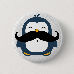 Bóton Redondo 5.08cm Pinguim do bigode