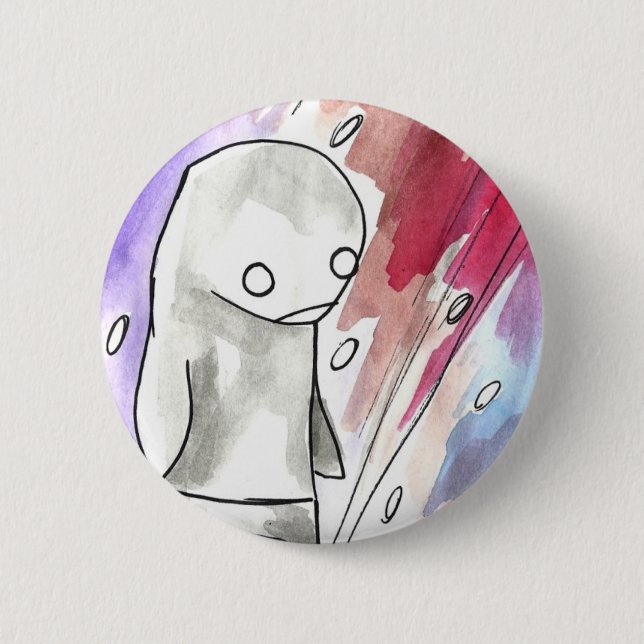 Bóton Redondo 5.08cm pinguim em uma tempestade da neve (Frente)