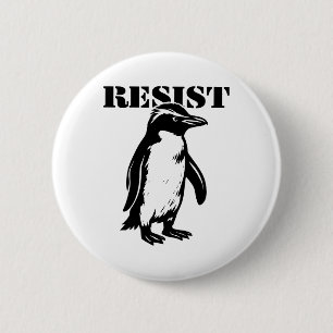 Bóton Redondo 5.08cm Pinguim engraçado resiste protesto contra tarifas