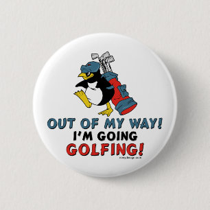 Bóton Redondo 5.08cm Pinguim Golfing