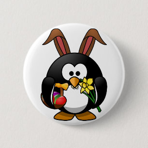 Bóton Redondo 5.08cm Pinguim páscoa