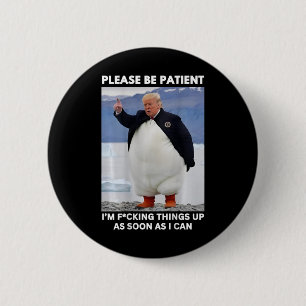 Bóton Redondo 5.08cm Pinguins contra Tarifas Anti-Trump