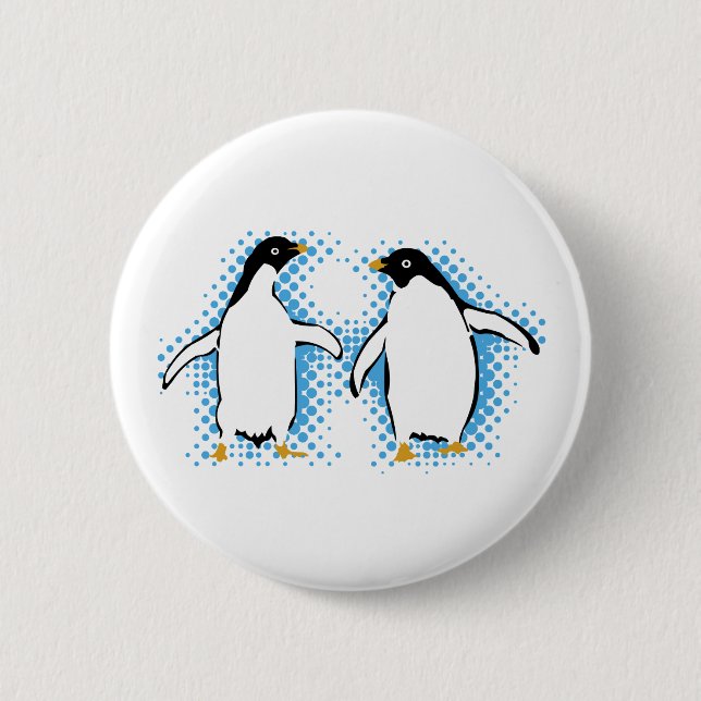 Bóton Redondo 5.08cm Pinguins da dança (Frente)