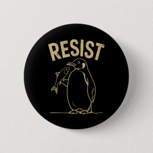 Bóton Redondo 5.08cm Pinguins de Resistência Ativismo Protesto Vintage