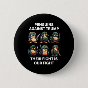 Bóton Redondo 5.08cm Pinguins Irritados Contra Acalmar Sua Luta É Nosso