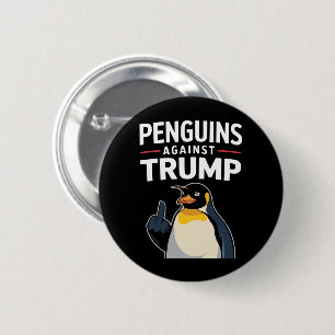 Bóton Redondo 5.08cm Pinguins Para Cima Resistem Pinguins Contra Trump
