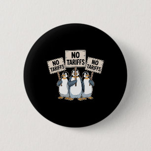 Bóton Redondo 5.08cm Pinguins Protestam Contra Tarifas de Trump Engraça