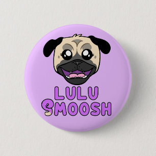 Bóton Redondo 5.08cm Pino de desenho animado de Lulu Smoosh Pug
