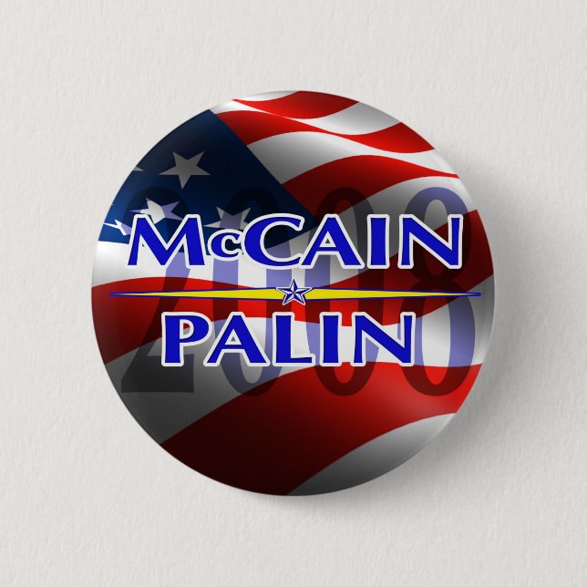 Bóton Redondo 5.08cm Pino de Mccain Palin (Frente)
