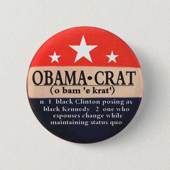 Bóton Redondo 5.08cm Pino de Obamacrat (Frente)