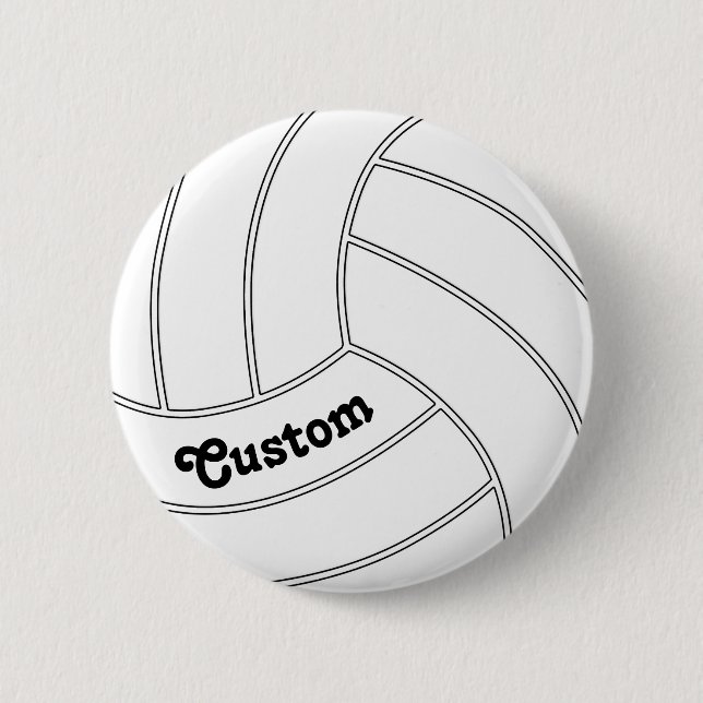 Bóton Redondo 5.08cm Pino do botão de voleibol PERSONALIZÁVEL (Frente)