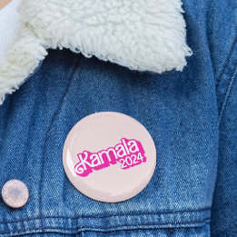 Bóton Redondo 5.08cm Pino do botão do logotipo rosa quente Vote Kamala